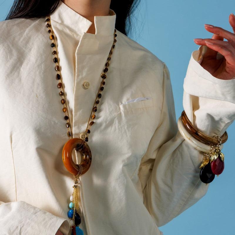 ALMALA BRACCIALE DROP STONE IVORY | NERO Prezzo Ridotto