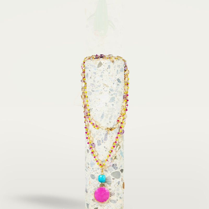 ALMALA COLLANA ROSARIO STONE | FUCSIA I Più Venduti