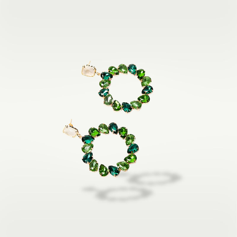 ALMALA ORECCHINO CIRCLE STRASS | VERDE Italy