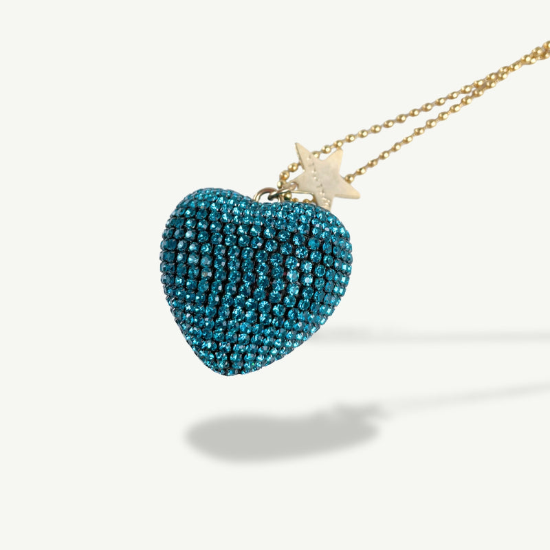 ALMALA COLLANA CUORE STRASS | TURCHESE Nuovo