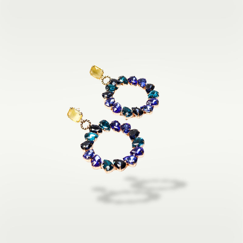 ALMALA ORECCHINO CIRCLE STRASS | BLU Soddisfazione Garantita