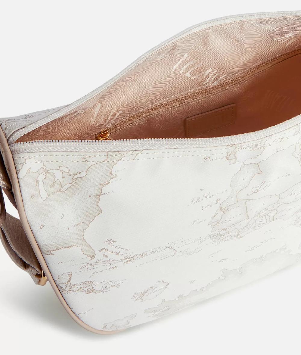 Alviero martini 1a classe Geo Soft White tracolla a mezzaluna media Prezzo Ridotto