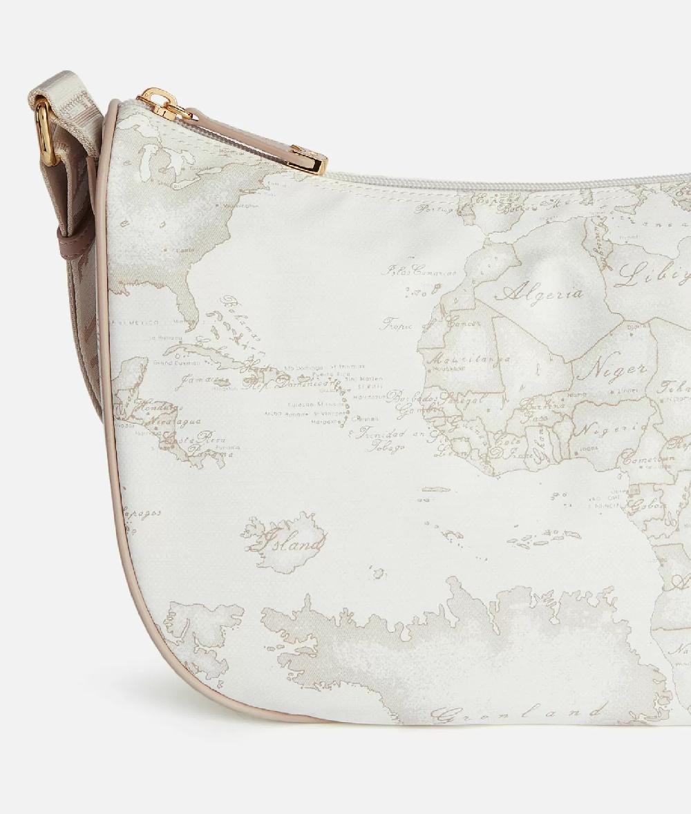Alviero martini 1a classe Geo Soft White tracolla a mezzaluna media Prezzo Ridotto