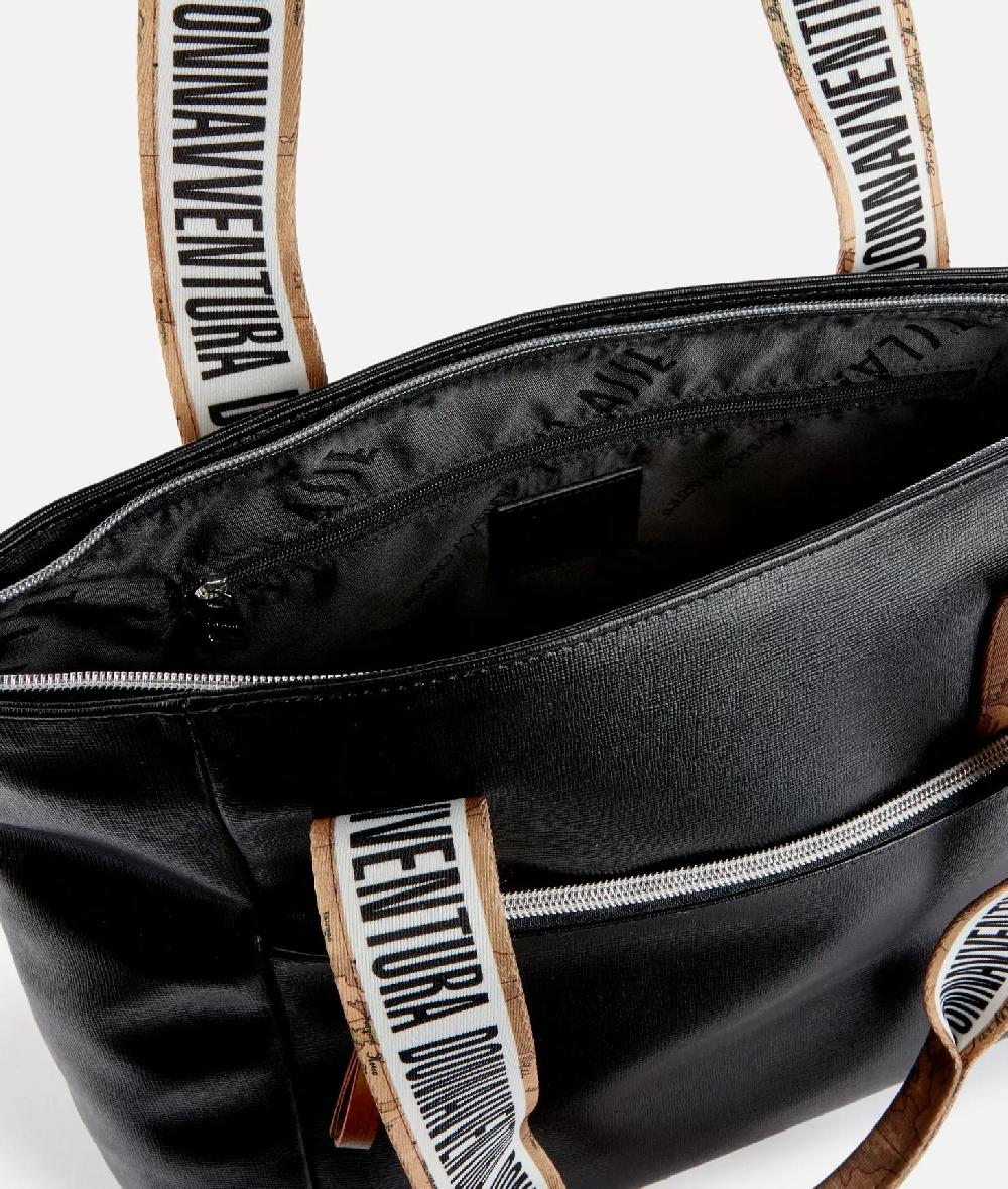 Alviero martini 1a classe Borsa shopping Donnavventura in tessuto saffiano Nera Acquista Ora