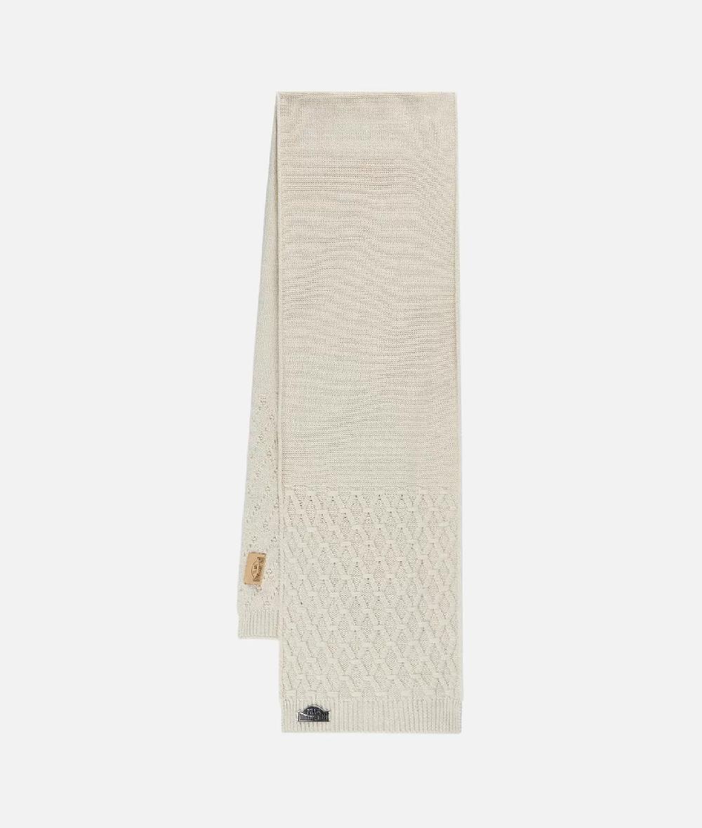 Alviero martini 1a classe Sciarpa a rombi in misto lana 180x30 Bianco Latte Convenienza