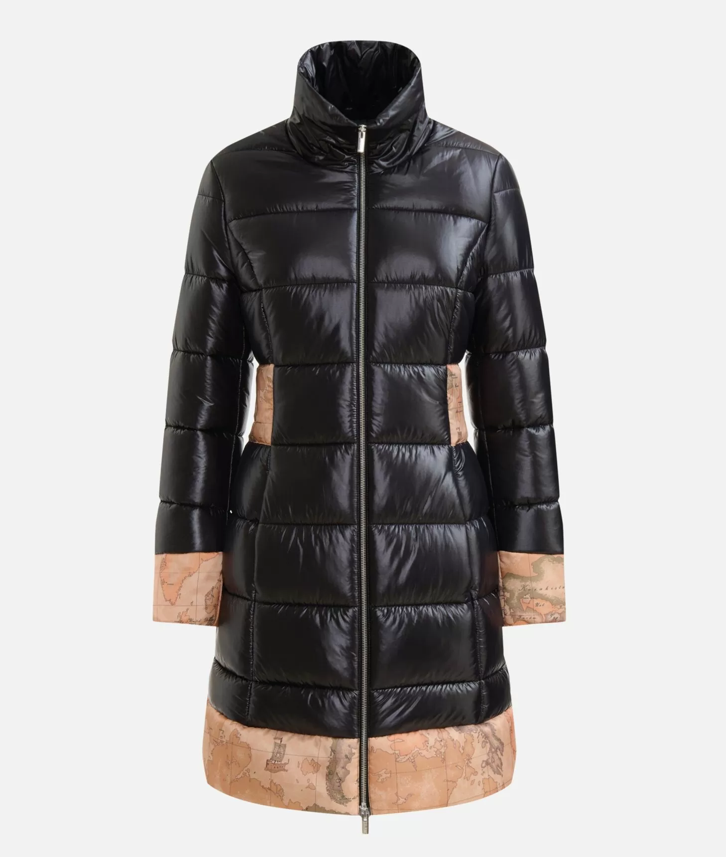 Alviero martini 1a classe Imbottito lungo in nylon leggero lucido Nero Online