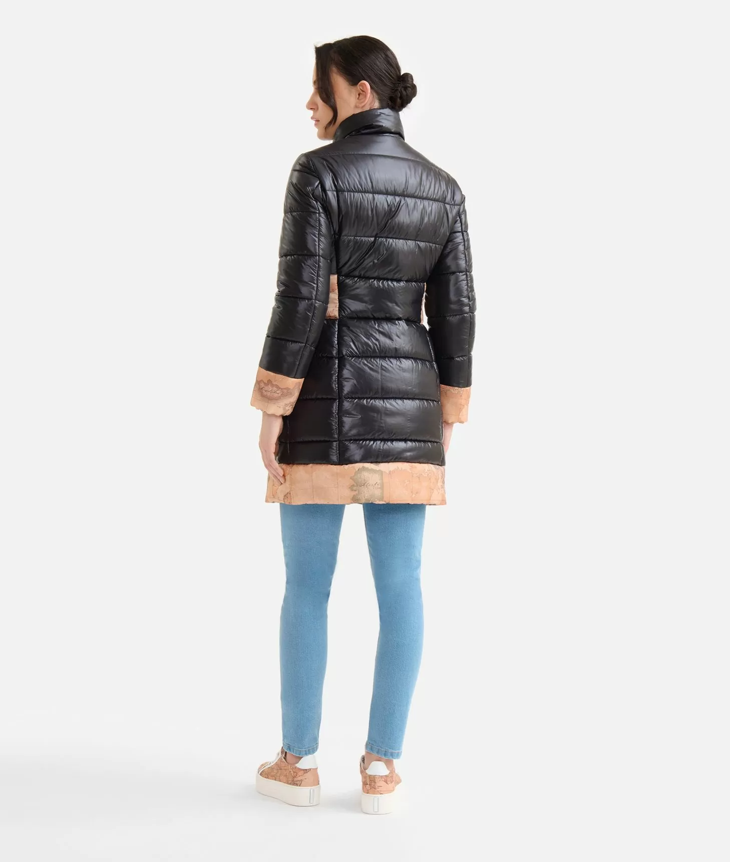 Alviero martini 1a classe Imbottito lungo in nylon leggero lucido Nero Online