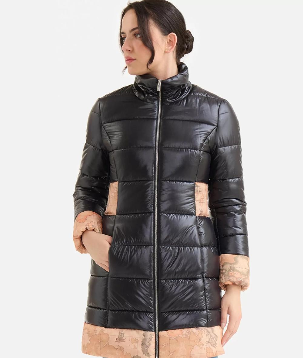 Alviero martini 1a classe Imbottito lungo in nylon leggero lucido Nero Online