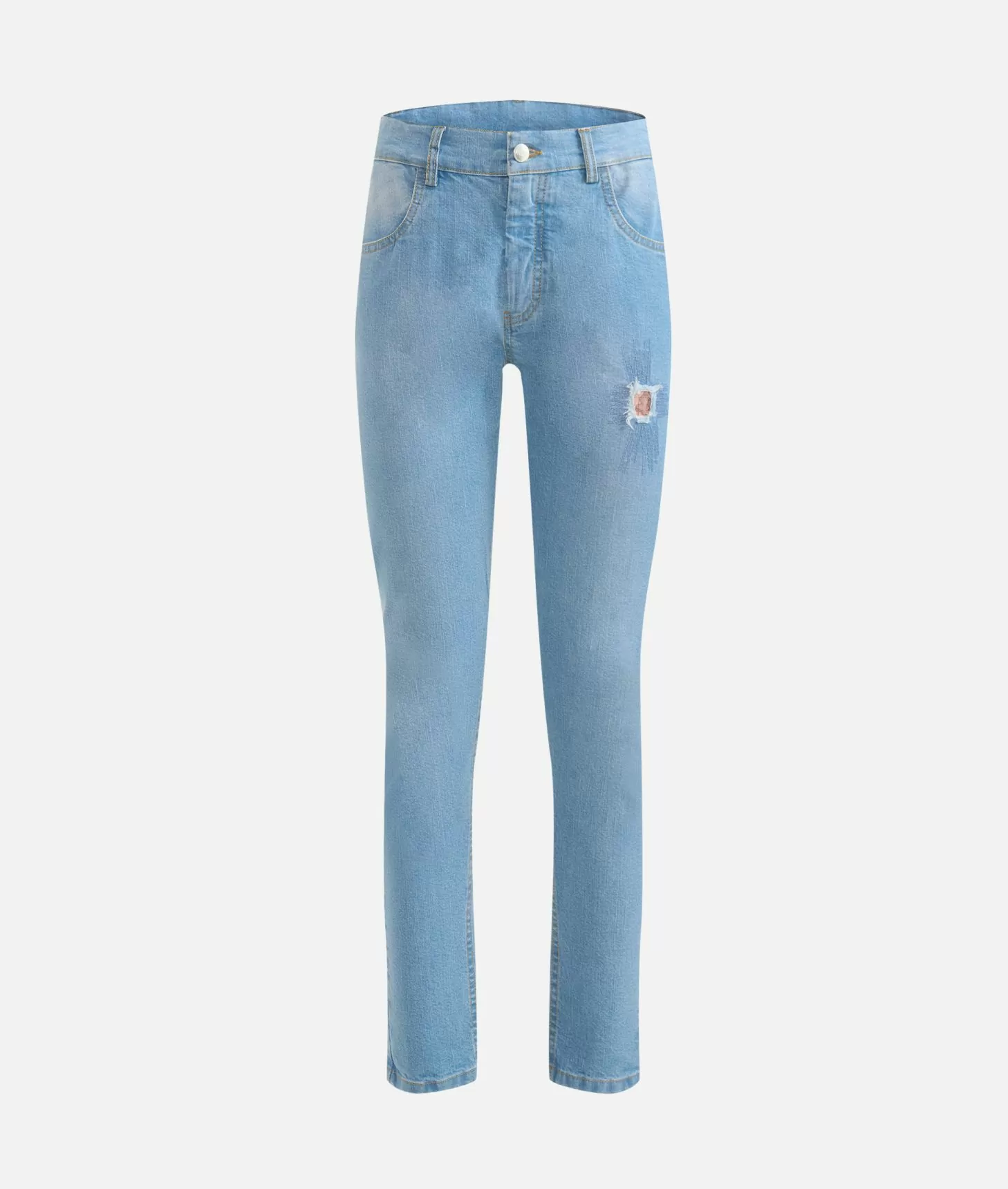 Alviero martini 1a classe Jeans slim in denim stretch trattato con dettaglio Geo Classic Blu Beach In Vendita