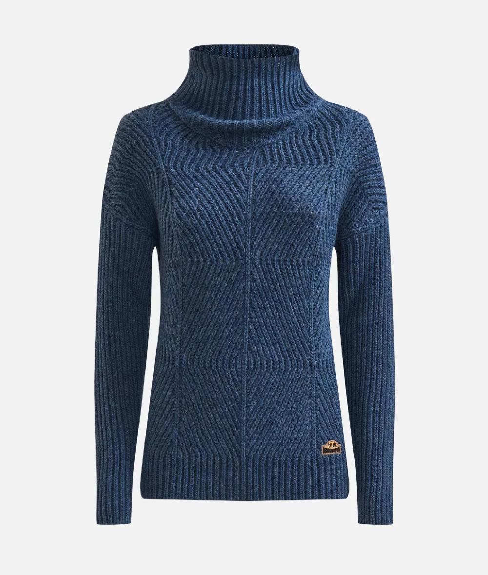 Alviero martini 1a classe Maglia a collo alto in filato misto lana vergine con patch Donnavventura Denim In Saldo