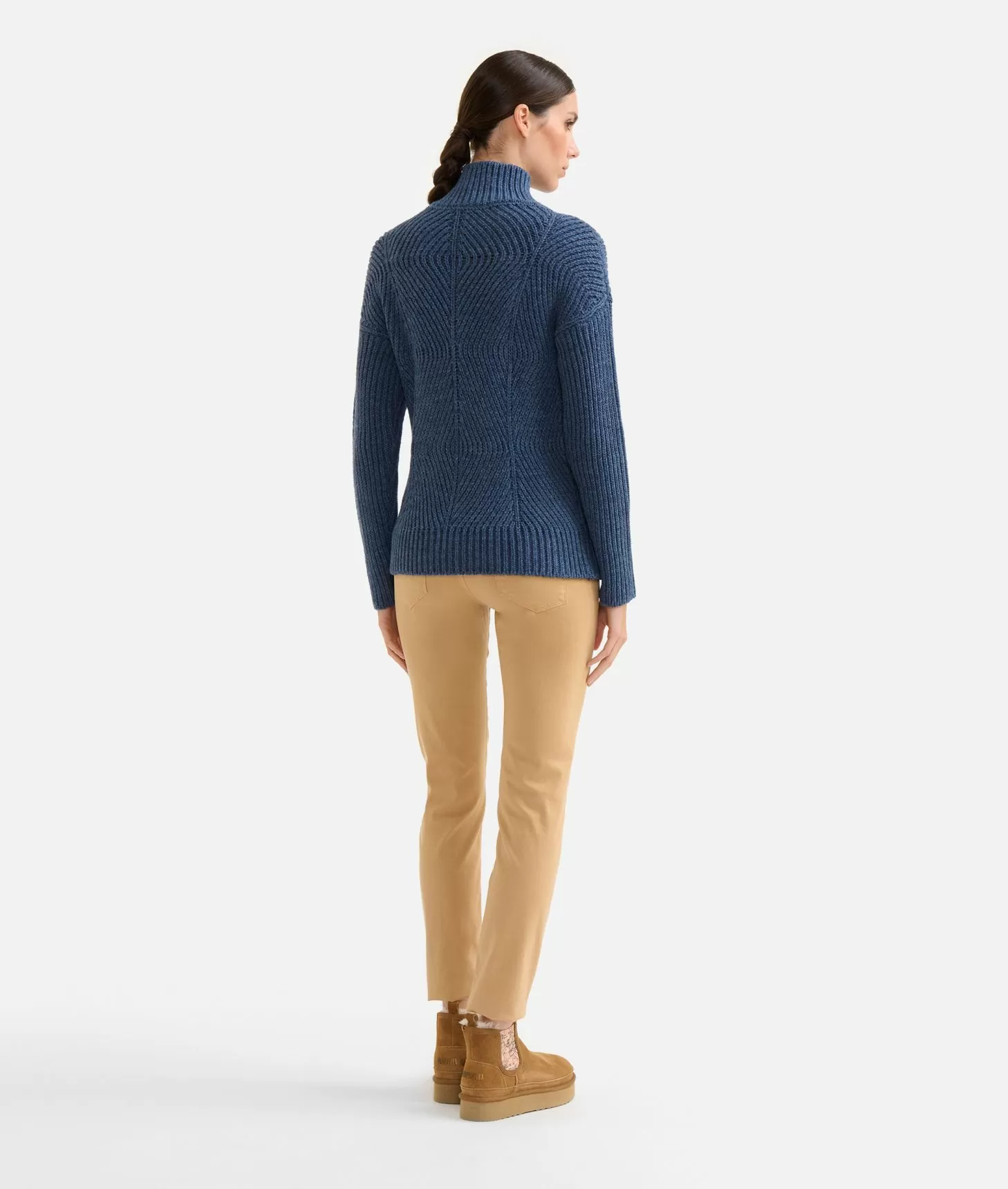 Alviero martini 1a classe Maglia a collo alto in filato misto lana vergine con patch Donnavventura Denim In Saldo