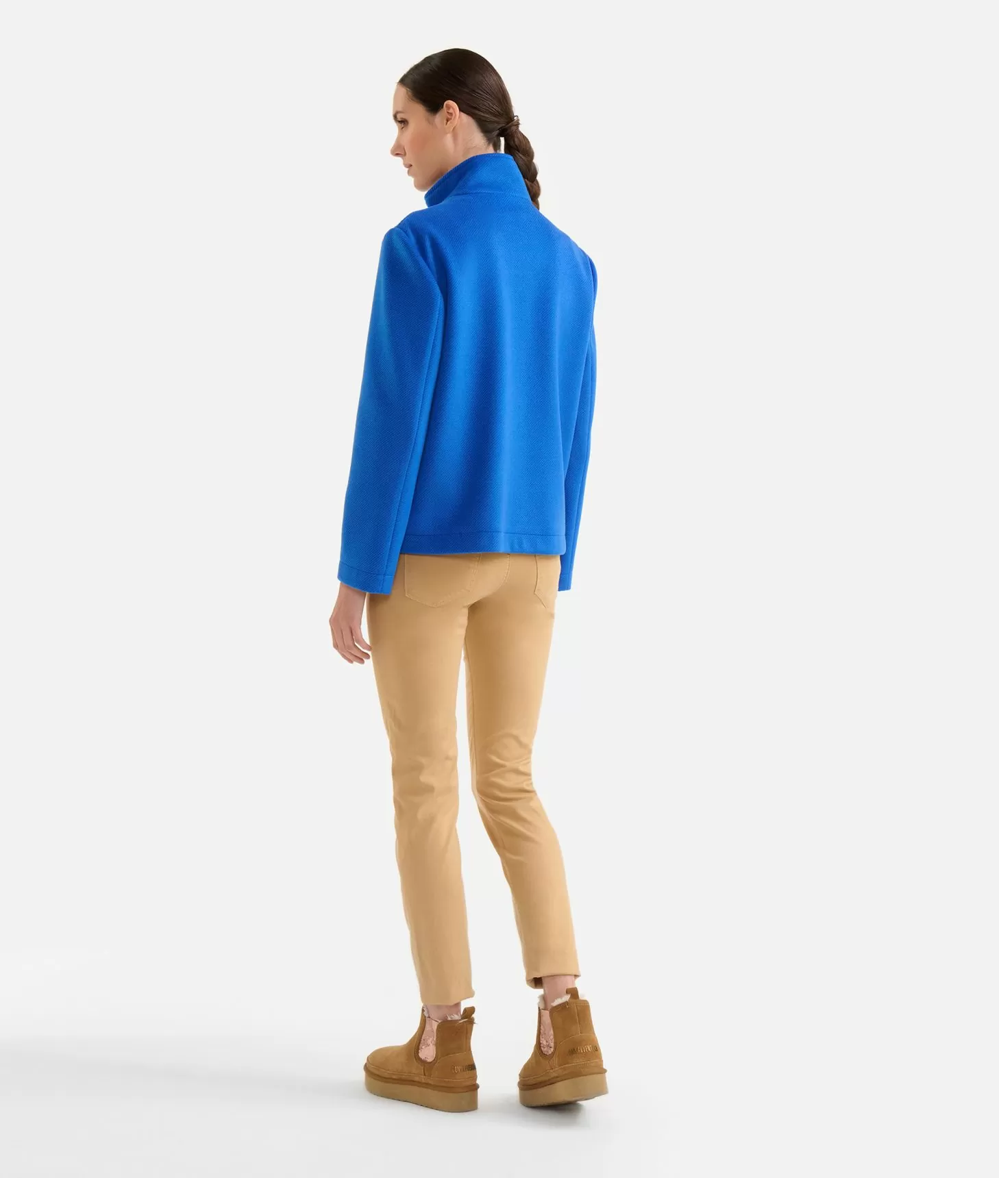 Alviero martini 1a classe Giubbino corto in panno diagonale con zip Denim Italia