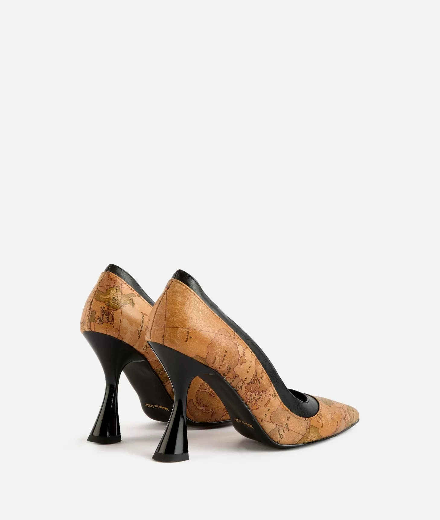 Alviero martini 1a classe Décolleté in nappa con tacco a rocchetto Geo Classic Nuovo