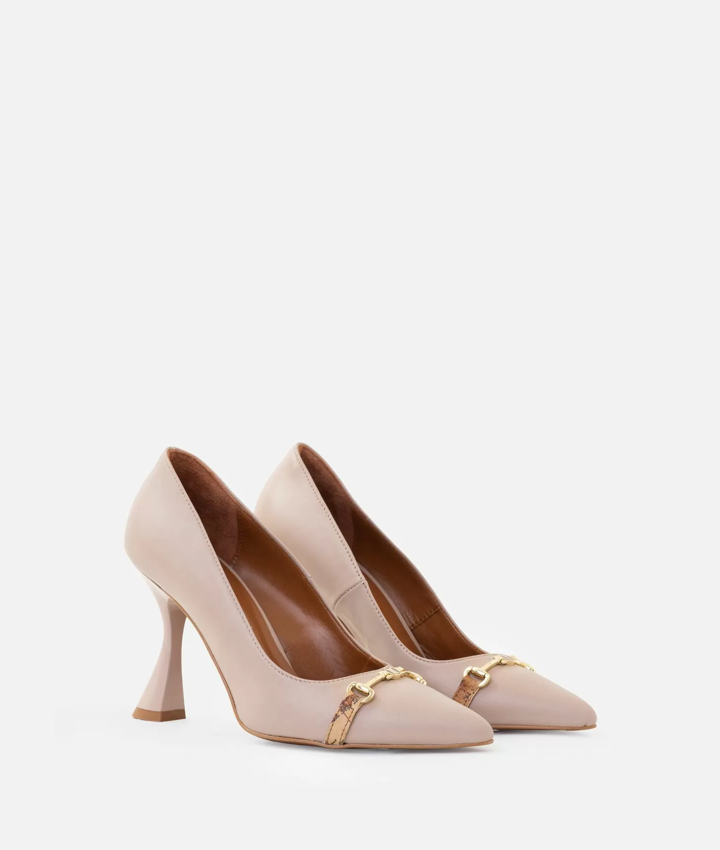 Alviero martini 1a classe Décolleté in nappa liscia con morsetto 1C Taupe Chiaro Qualità