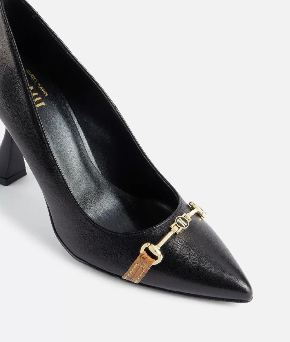 Alviero martini 1a classe Décolleté in nappa liscia con morsetto 1C Nere Vendita