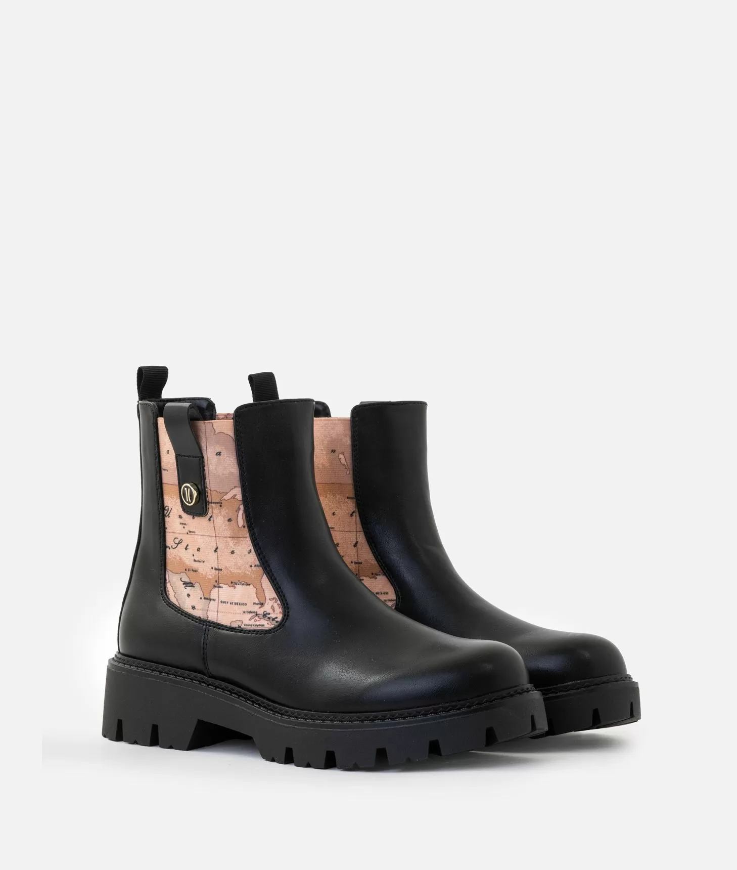 Alviero martini 1a classe Stivaletti beatles in eco nappa con bottoncino 1C Neri Consegna Veloce