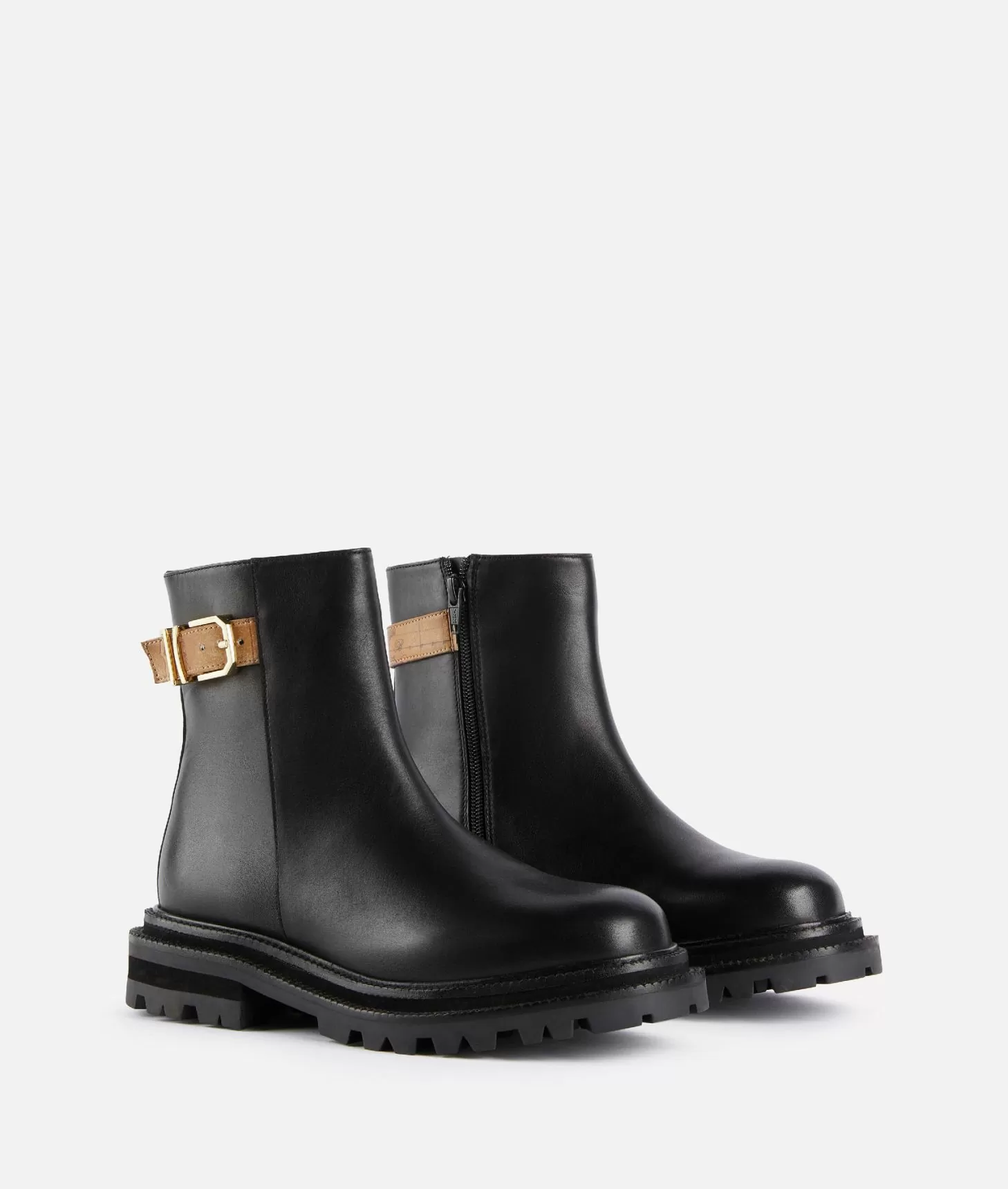 Alviero martini 1a classe Stivaletti beatles in pelle liscia con fibbia 1C Neri Fino Al -60%