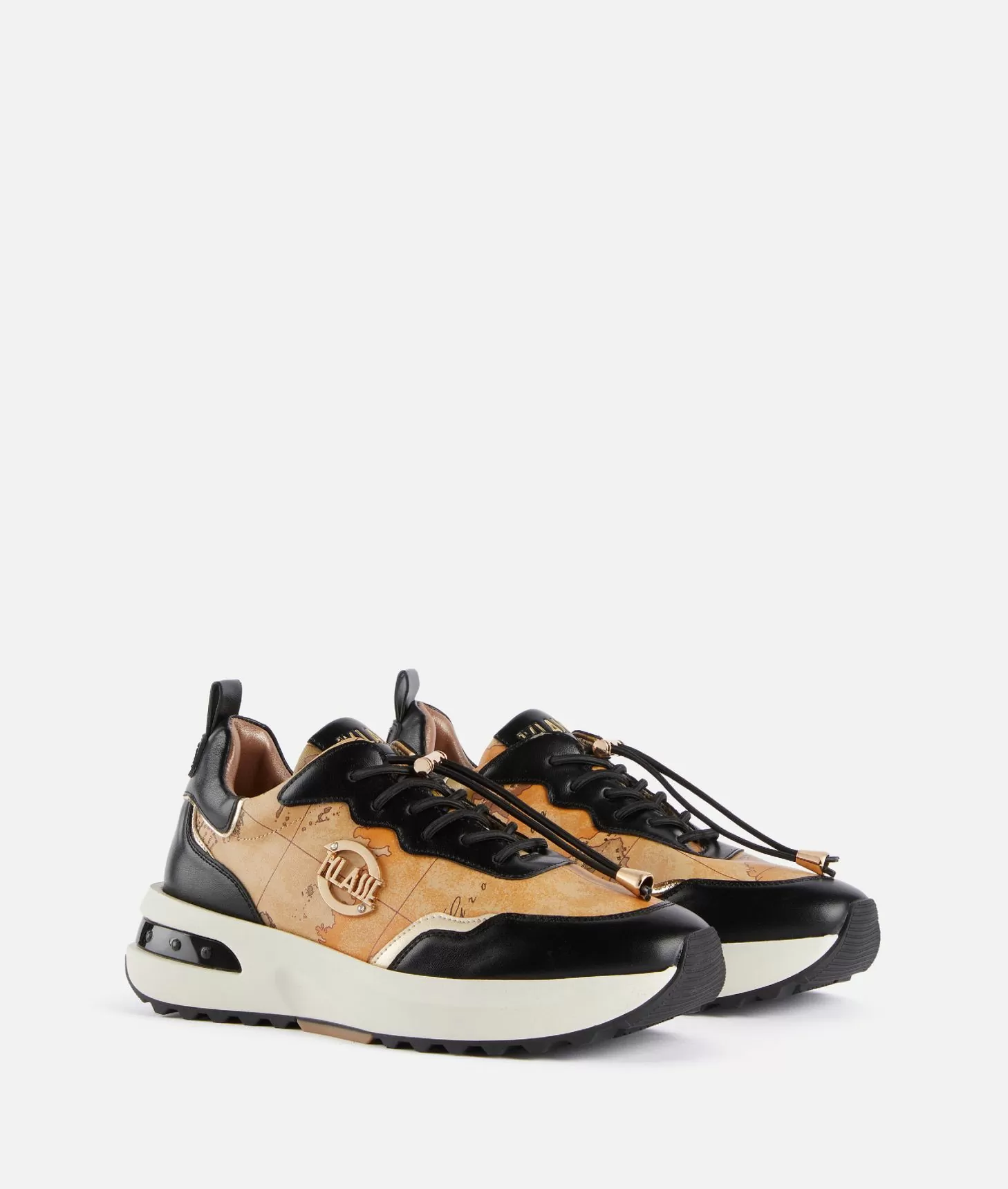 Alviero martini 1a classe Geo Road Marrakech sneakers in eco nappa Nere Outlet