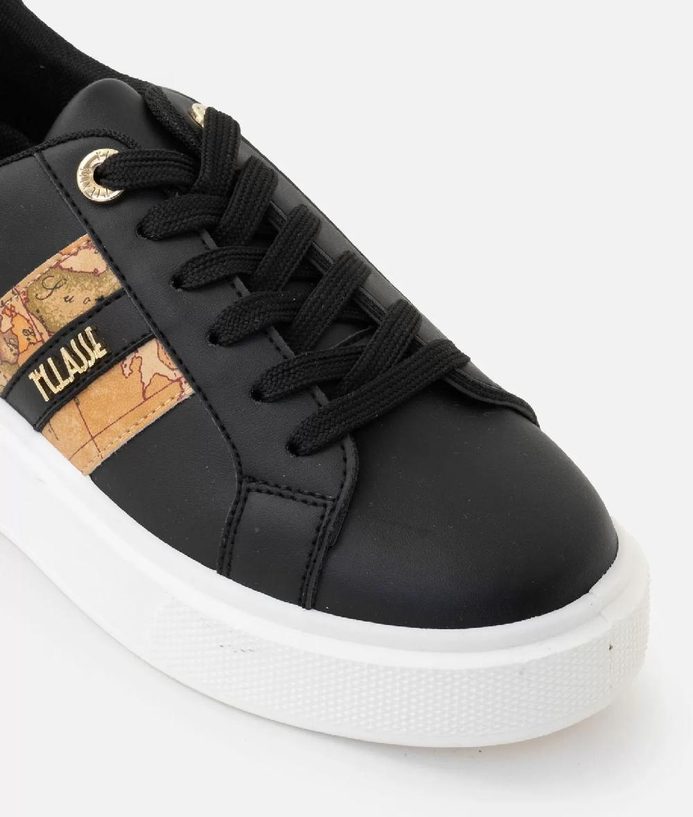 Alviero martini 1a classe Sneakers in eco nappa con logo e bande Geo Classic Nere Saldi