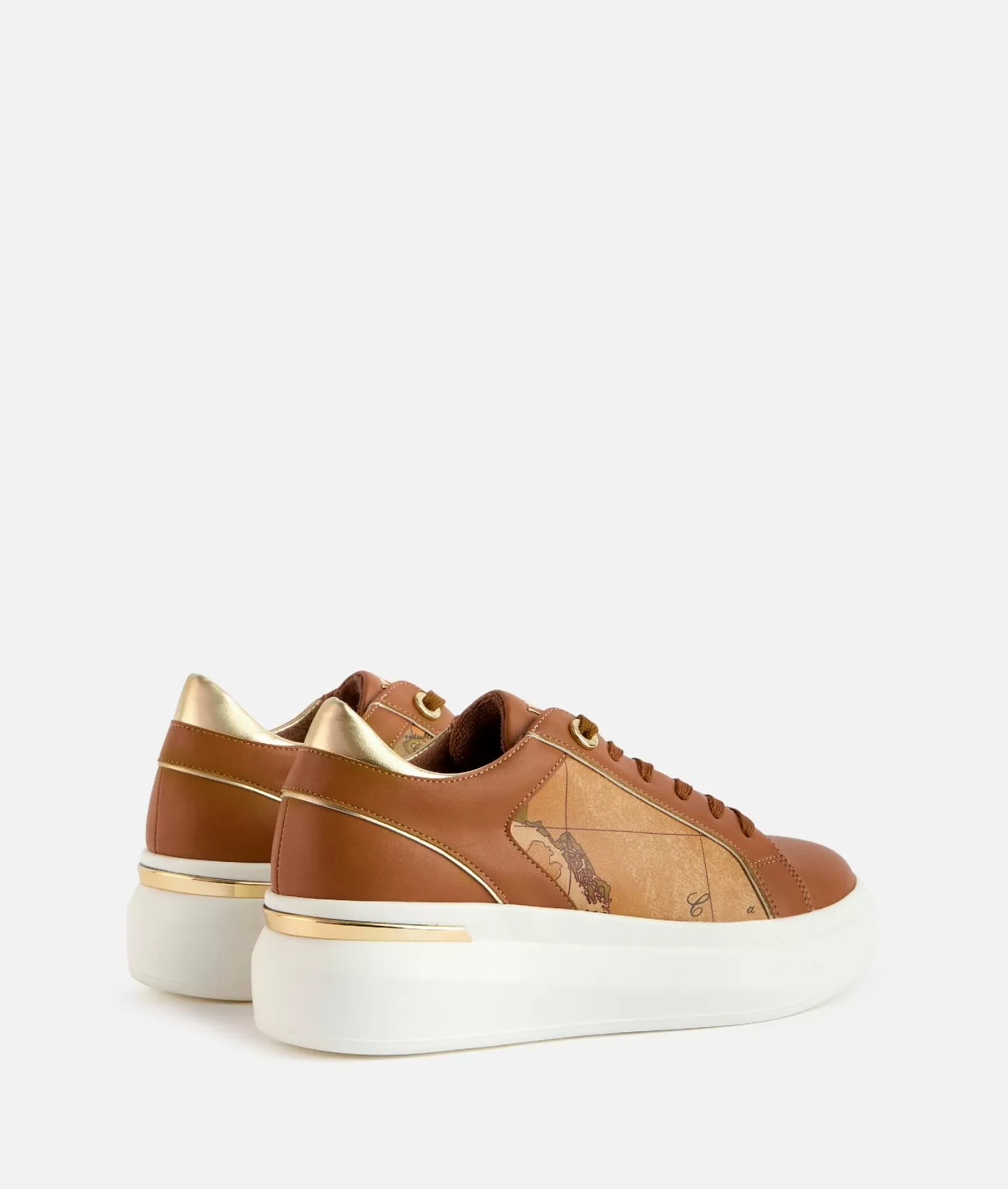 Alviero martini 1a classe Sneakers in eco nappa con logo in alta frequenza Cuoio Vendita Calda