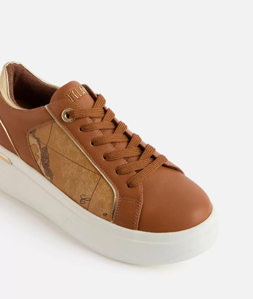 Alviero martini 1a classe Sneakers in eco nappa con logo in alta frequenza Cuoio Vendita Calda