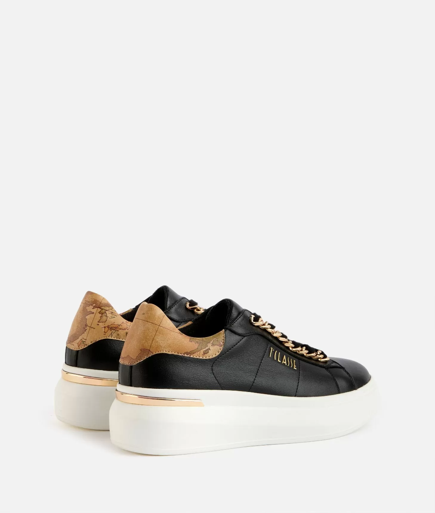 Alviero martini 1a classe Sneakers in eco nappa con dettaglio catena Nere Vendita Economica