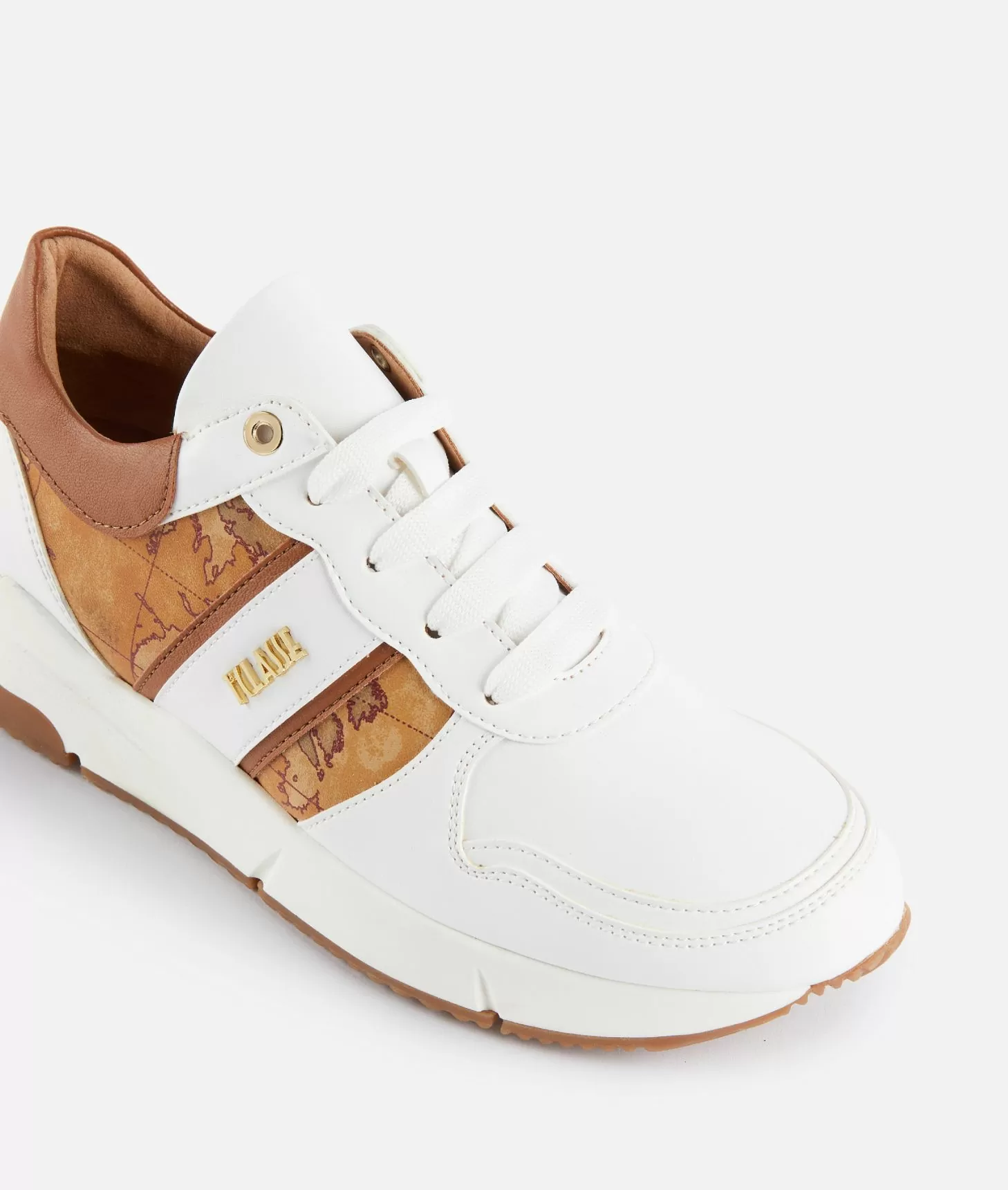 Alviero martini 1a classe Running in eco nappa con logo e dettagli Geo Classic Bianche In Saldo