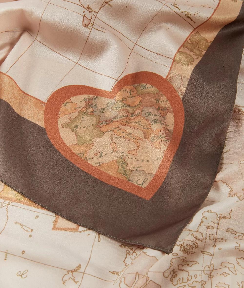 Alviero martini 1a classe Foulard Geo Cuori 90x90 Kaki 2025