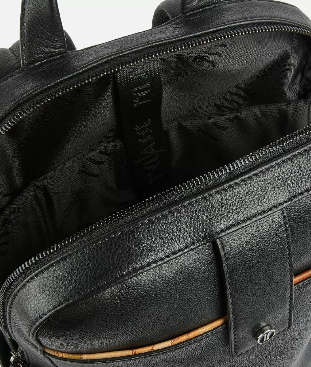 Alviero martini 1a classe Zaino per computer in pelle Nero Nuova