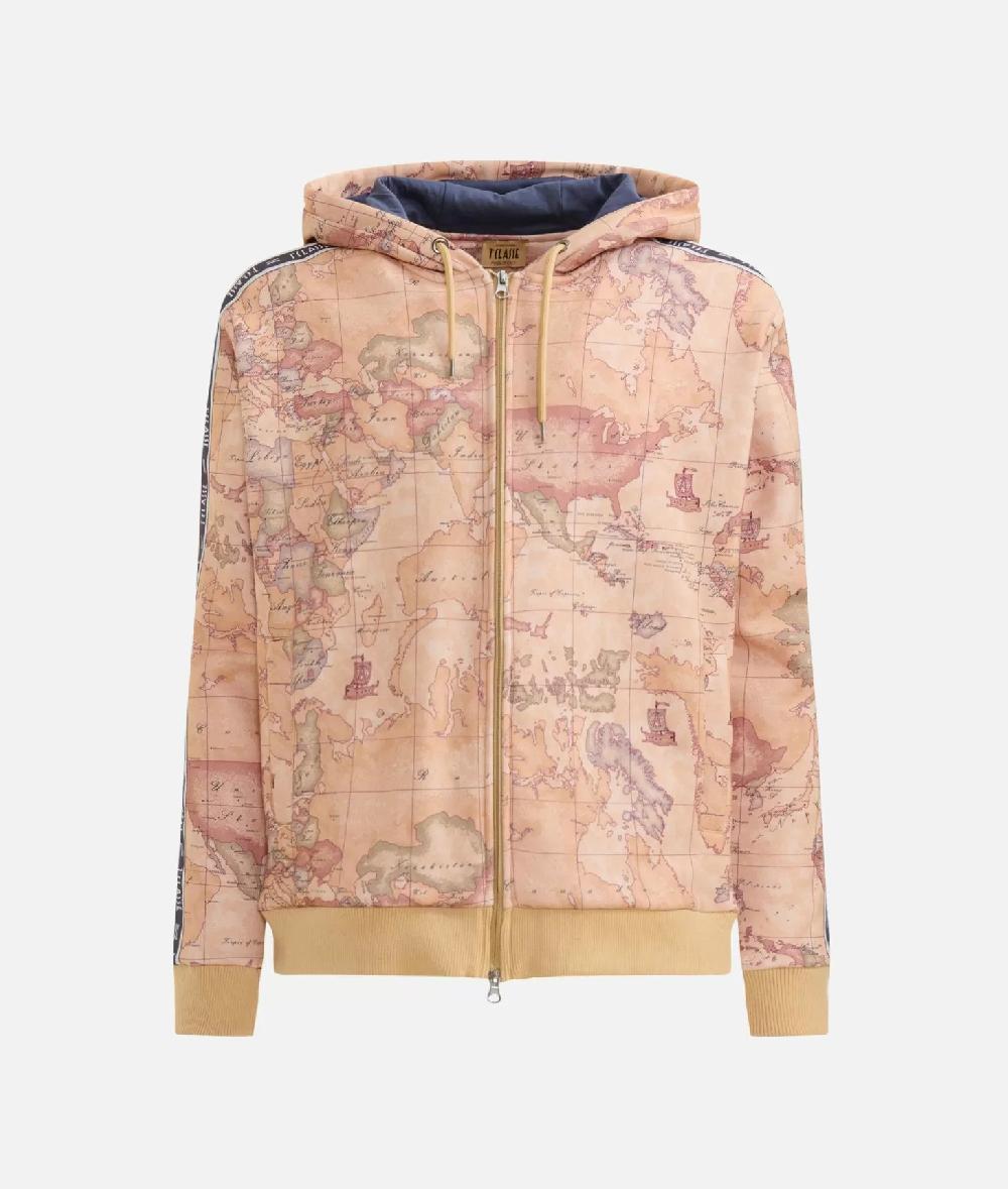Alviero martini 1a classe Felpa con zip e loghi Geo Classic Nuovo
