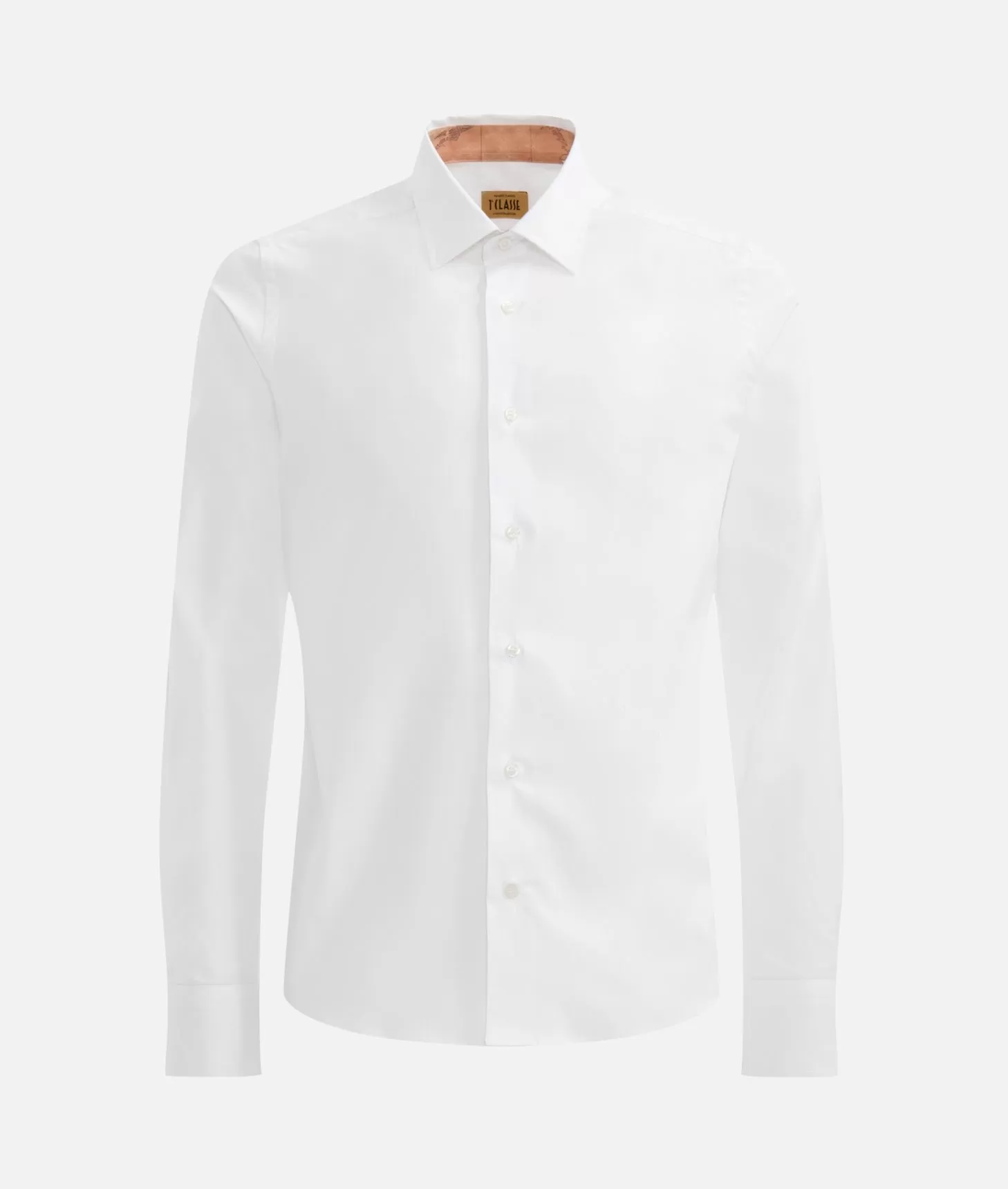 Alviero martini 1a classe Camicia super slim in cotone stretch con toppe Geo Classic Bianca Qualità Garantita