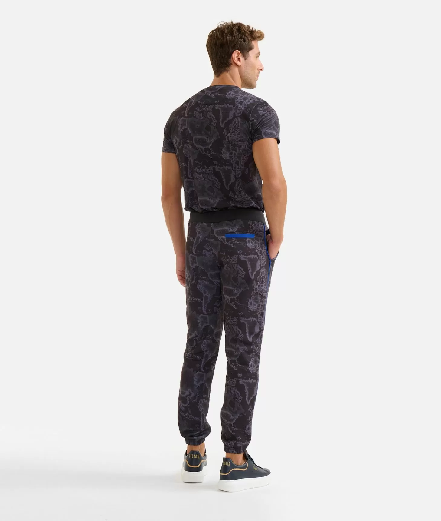 Alviero martini 1a classe Pantaloni jogging stampa Geo Night Neri Consegna Veloce