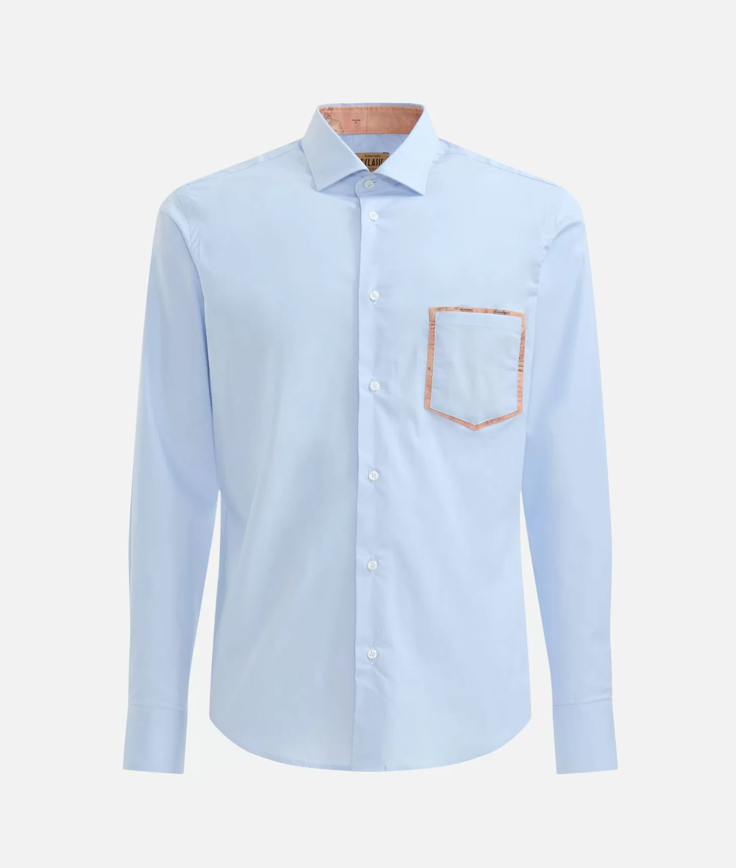 Alviero martini 1a classe Camicia slim in cotone stretch con dettaglio taschino Azzurra Promozione Limitata