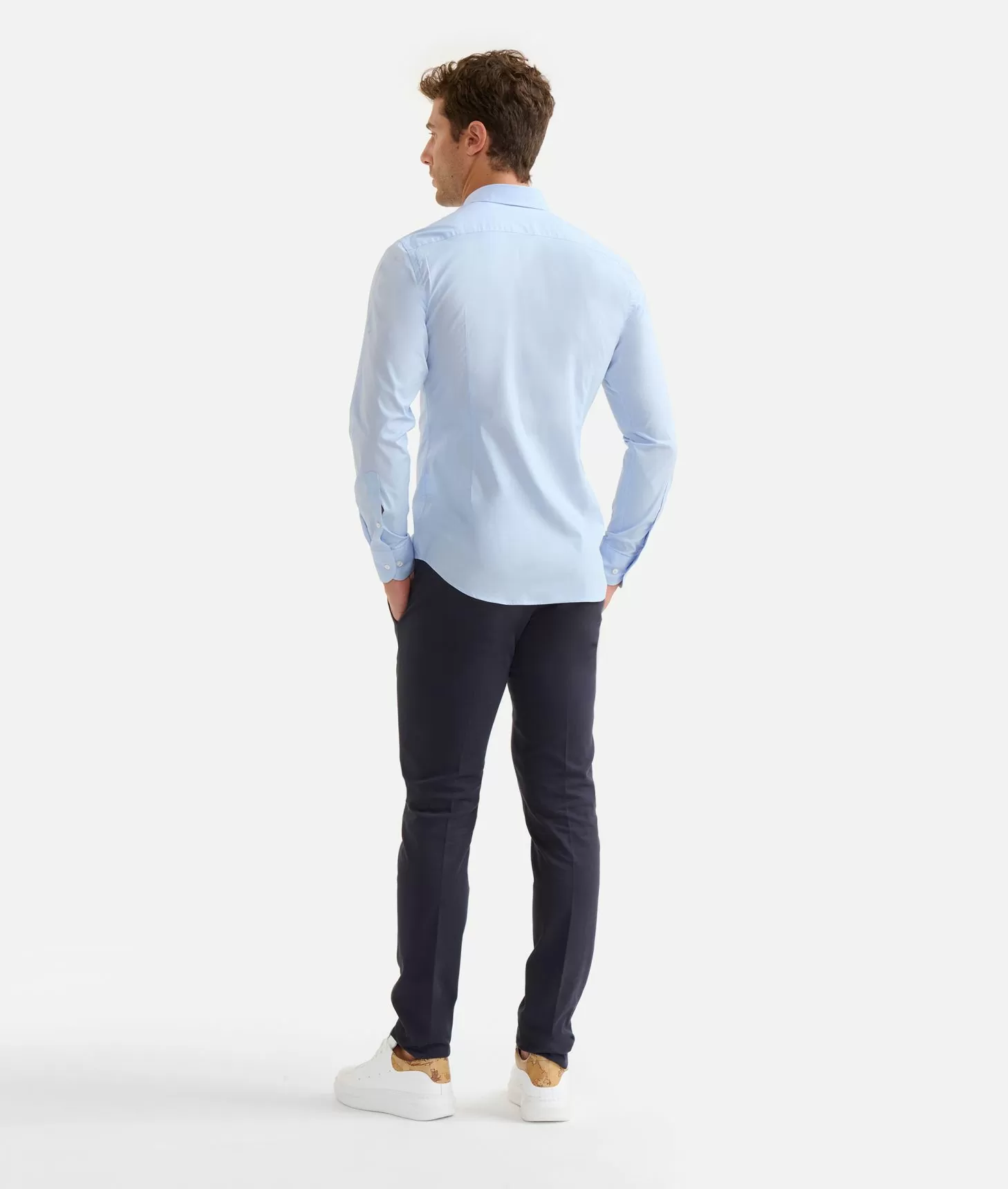 Alviero martini 1a classe Camicia slim in cotone stretch con dettaglio taschino Azzurra Promozione Limitata