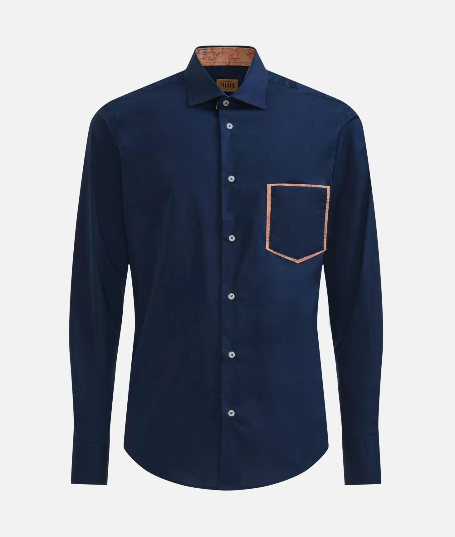 Alviero martini 1a classe Camicia slim in cotone stretch con dettaglio taschino Blu Navy Fino Al -60%