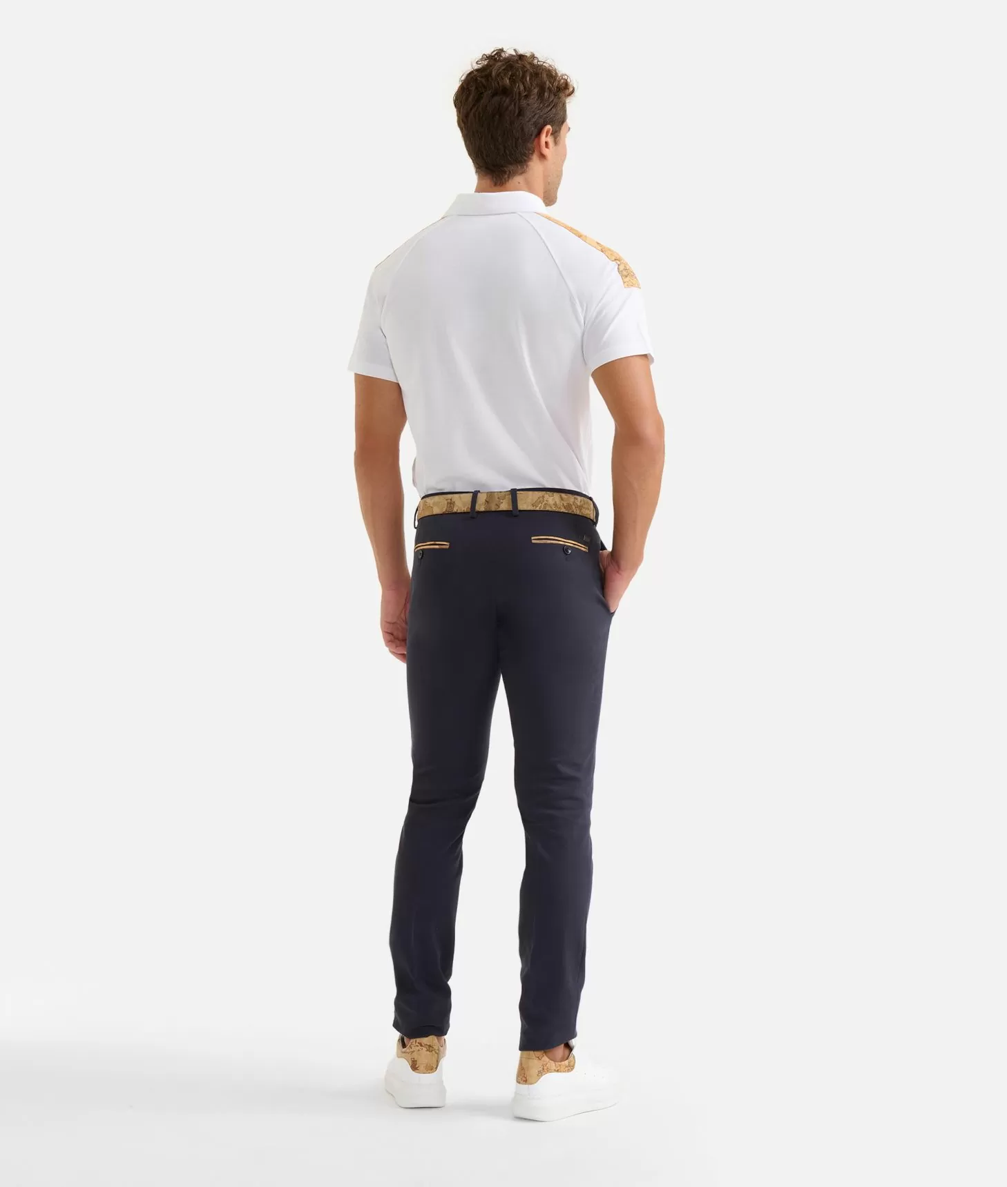 Alviero martini 1a classe Pantaloni super slim in cotone stretch Blu Navy Shopping Online