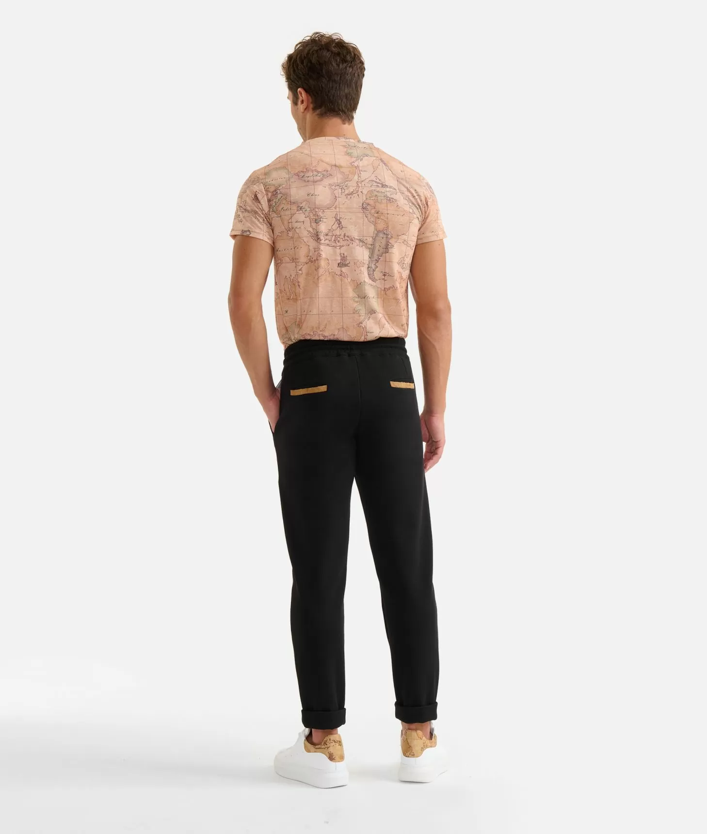 Alviero martini 1a classe Pantaloni con coulisse in cotone piquet Neri Sottocosto