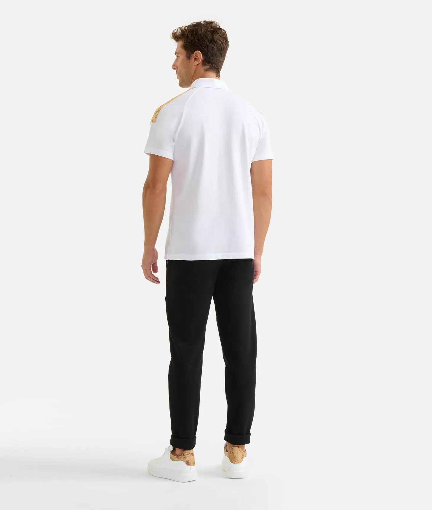Alviero martini 1a classe Polo in cotone stretch con dettagli spalle Bianca Sconto di tempo limitato