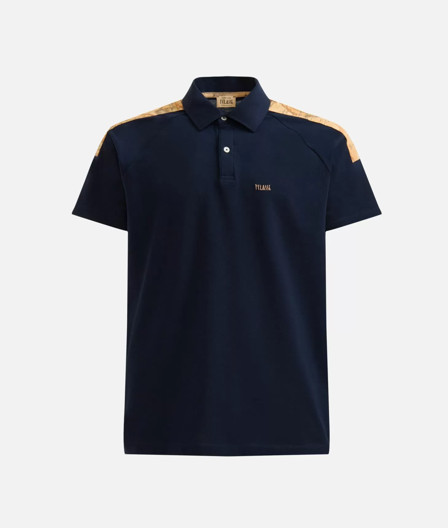 Alviero martini 1a classe Polo in cotone stretch con dettagli spalle Blu Navy Presa