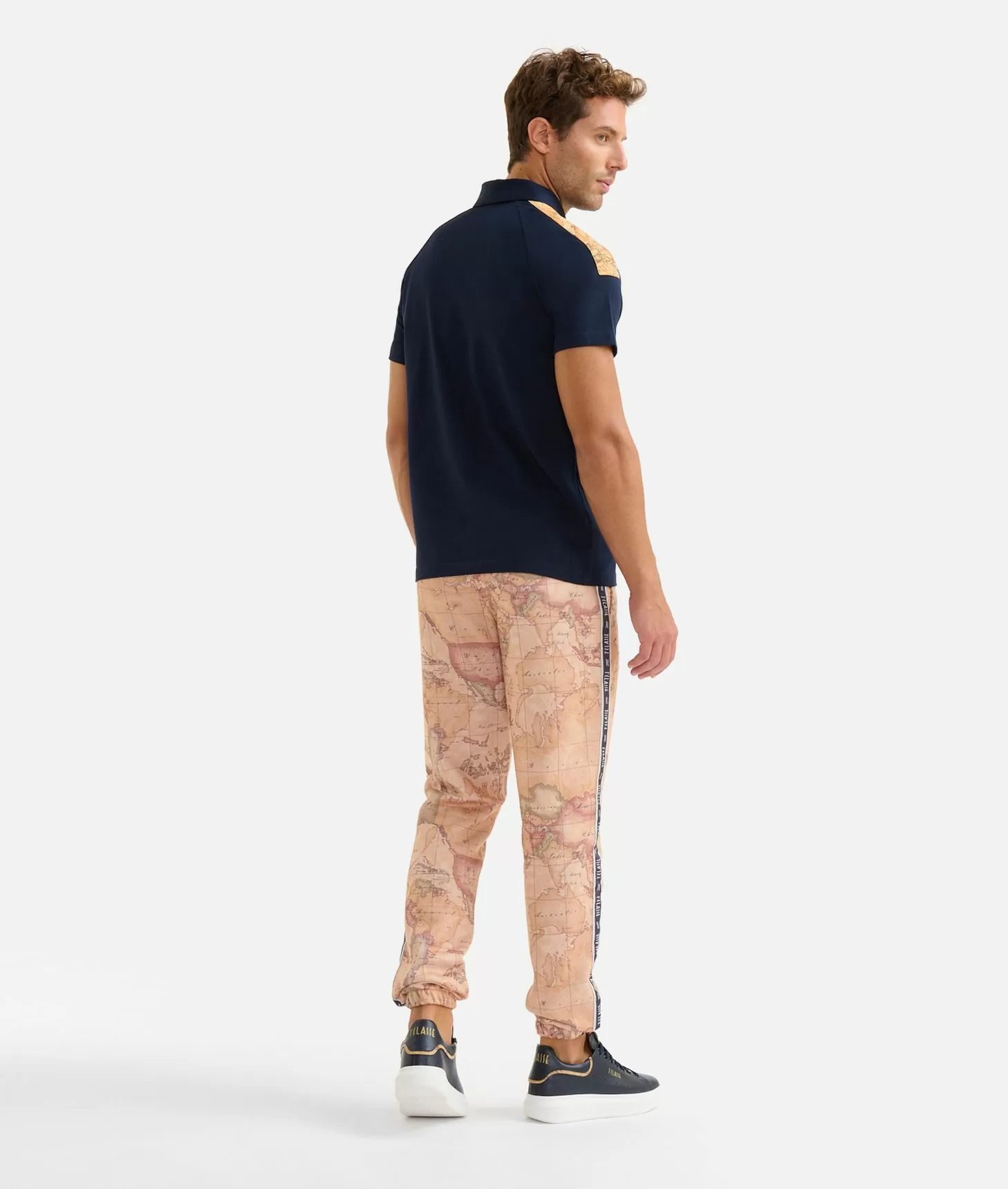 Alviero martini 1a classe Polo in cotone stretch con dettagli spalle Blu Navy Presa