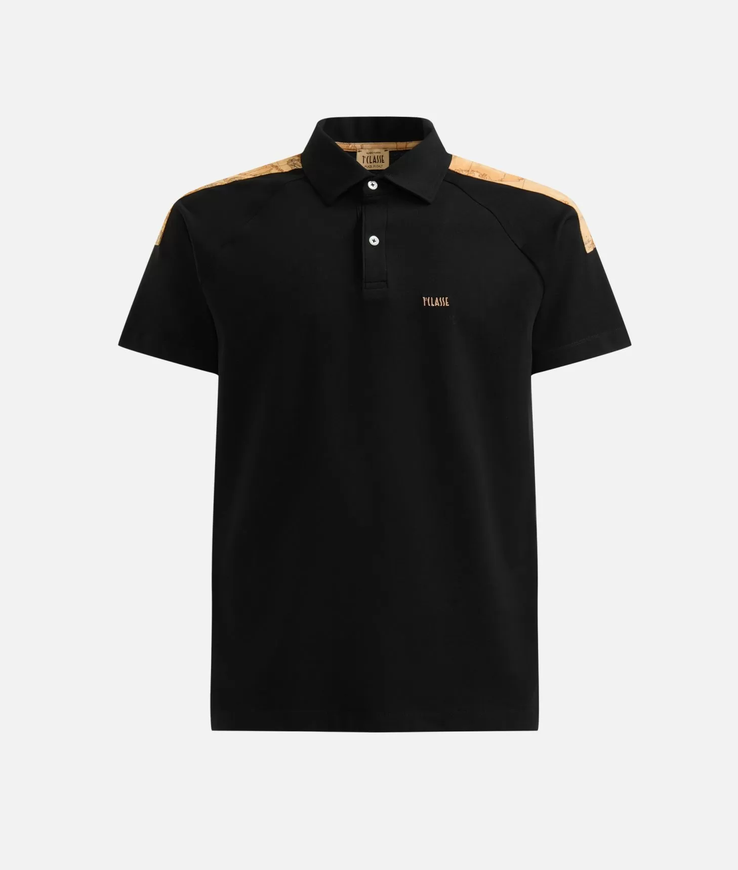 Alviero martini 1a classe Polo in cotone stretch con dettagli spalle Nera Sconto
