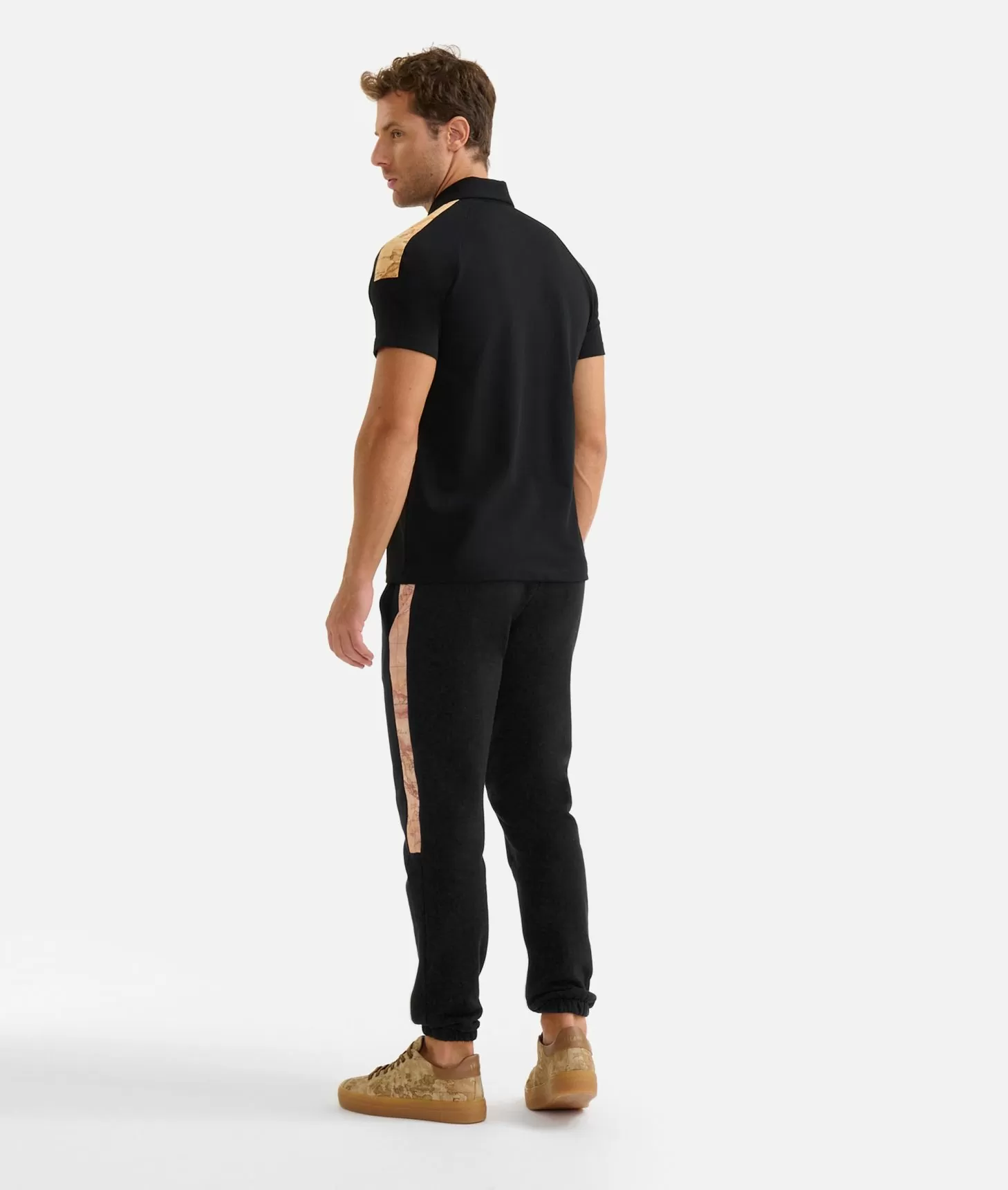Alviero martini 1a classe Polo in cotone stretch con dettagli spalle Nera Sconto