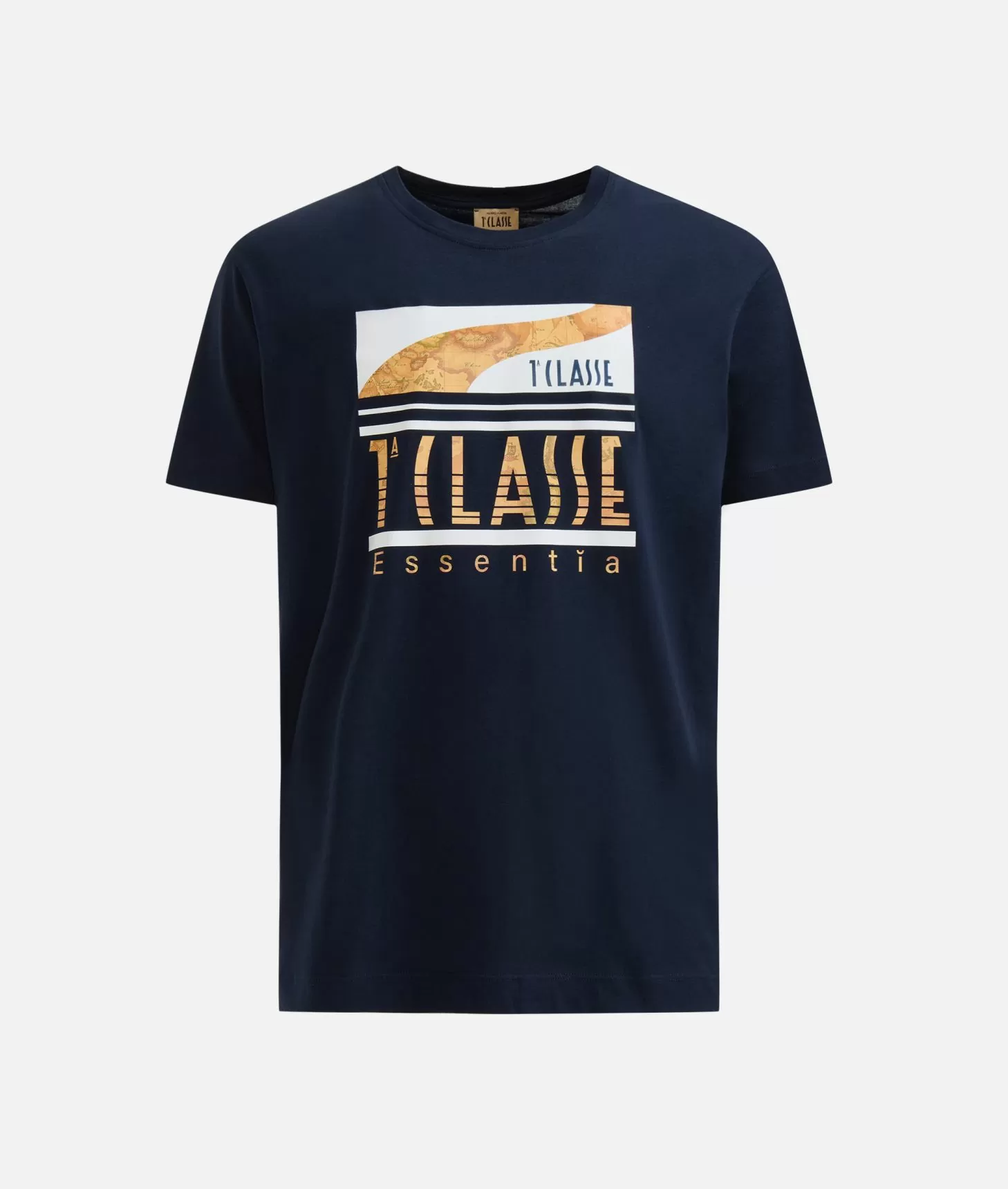 Alviero martini 1a classe T-shirt in cotone con logo 1ᴬ Classe Essentia Blu Navy In Vendita