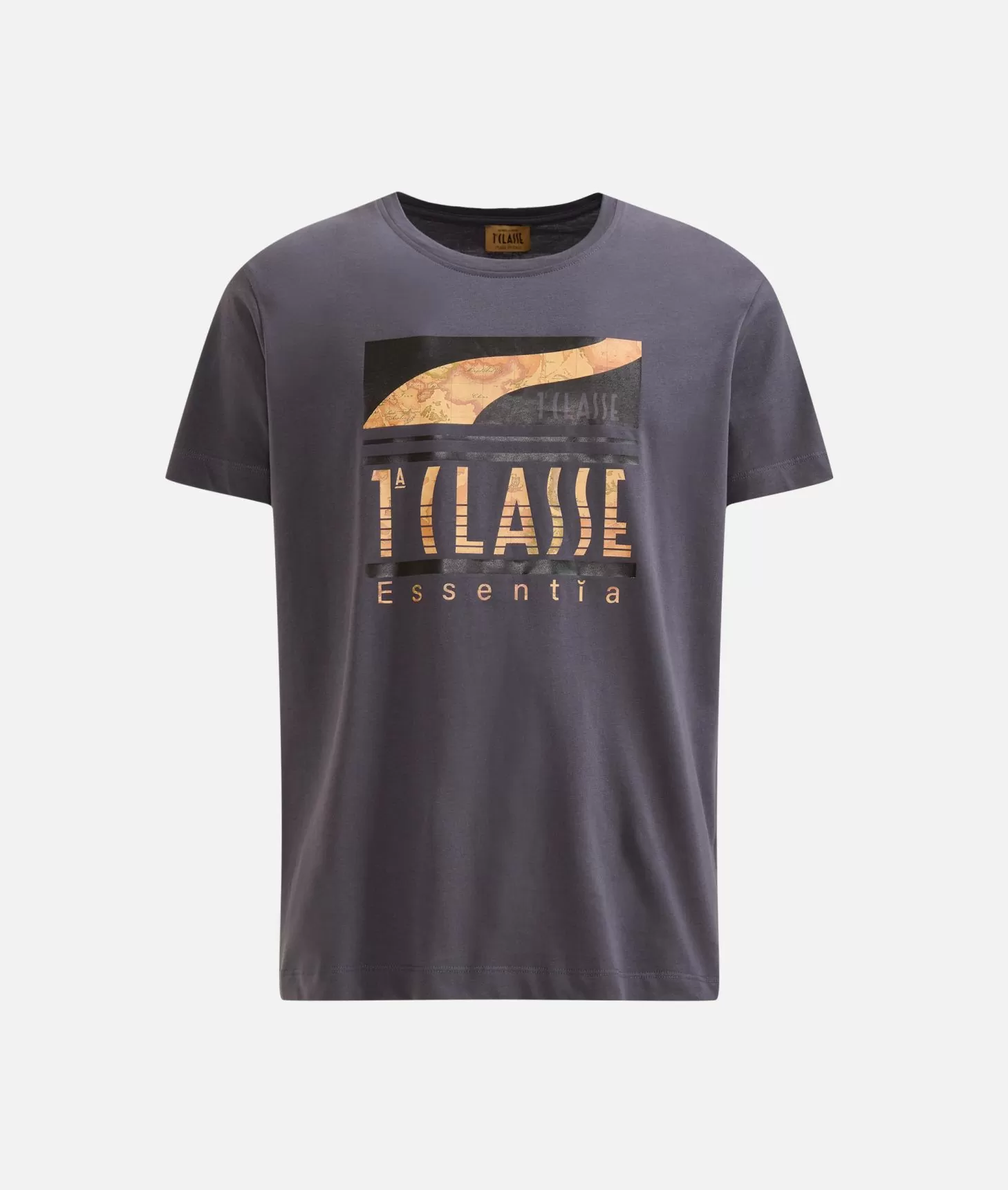 Alviero martini 1a classe T-shirt in cotone con logo 1ᴬ Classe Essentia Piombo Saldi