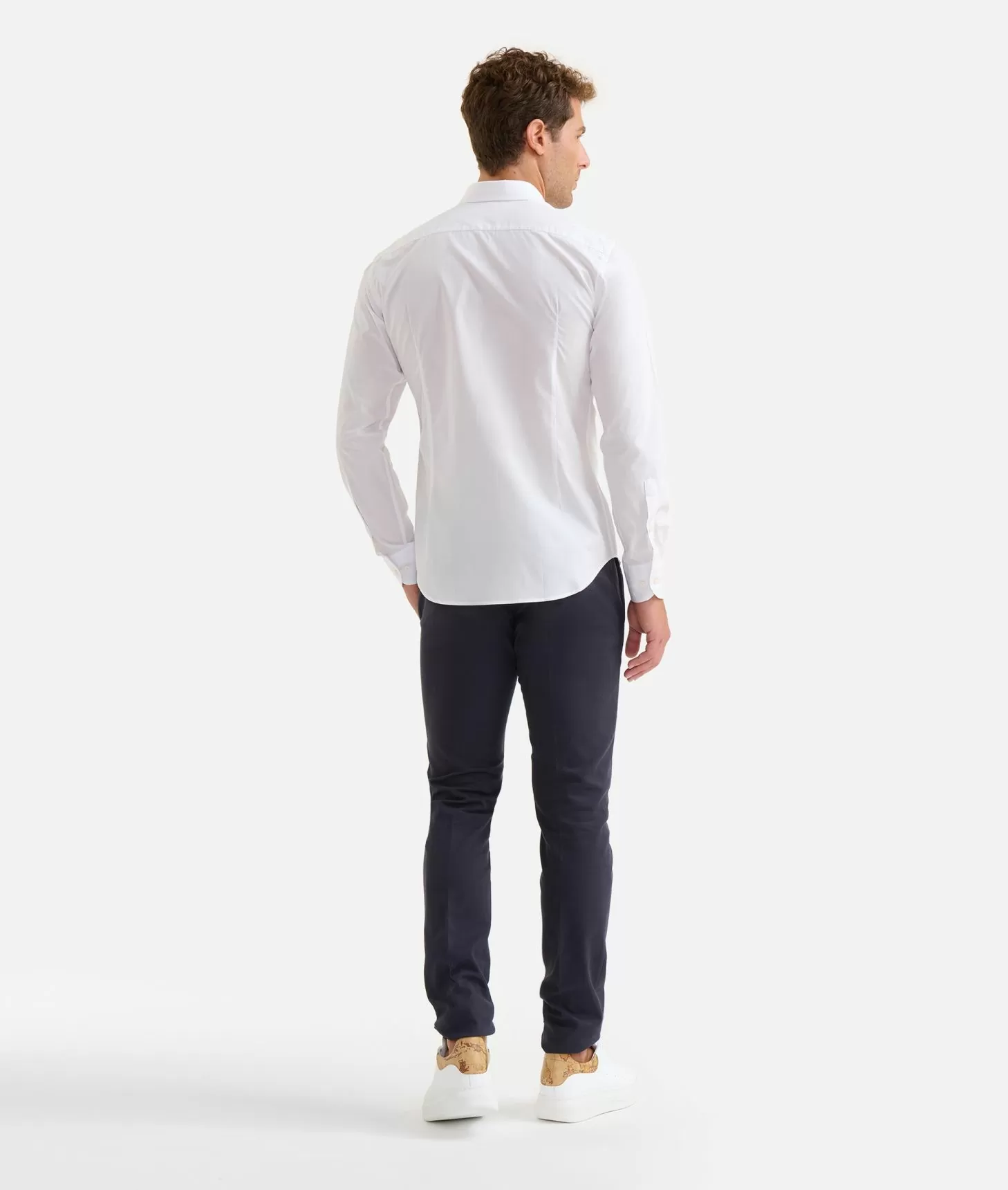 Alviero martini 1a classe Camicia slim in cotone con dettaglio tasca Bianca Vendita Calda