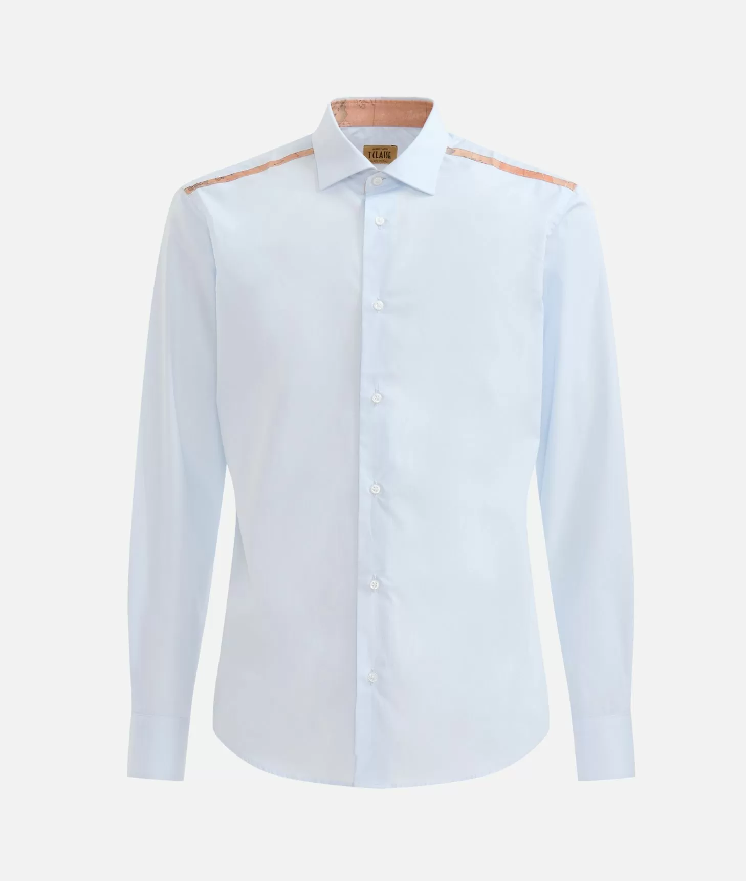 Alviero martini 1a classe Camicia slim in cotone con dettaglio spalle Azzurro Polvere I Più Venduti