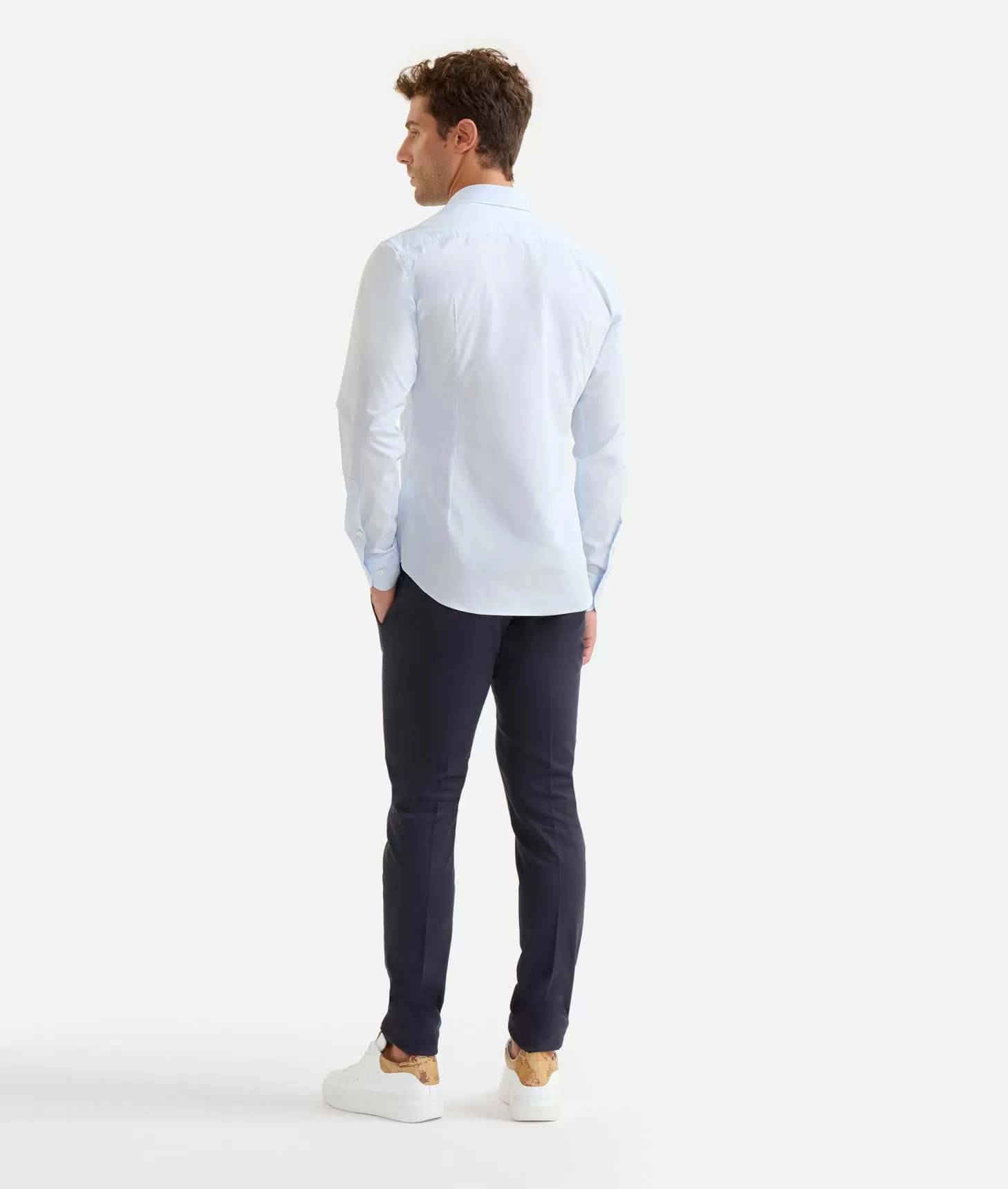 Alviero martini 1a classe Camicia slim in cotone con dettaglio spalle Azzurro Polvere I Più Venduti