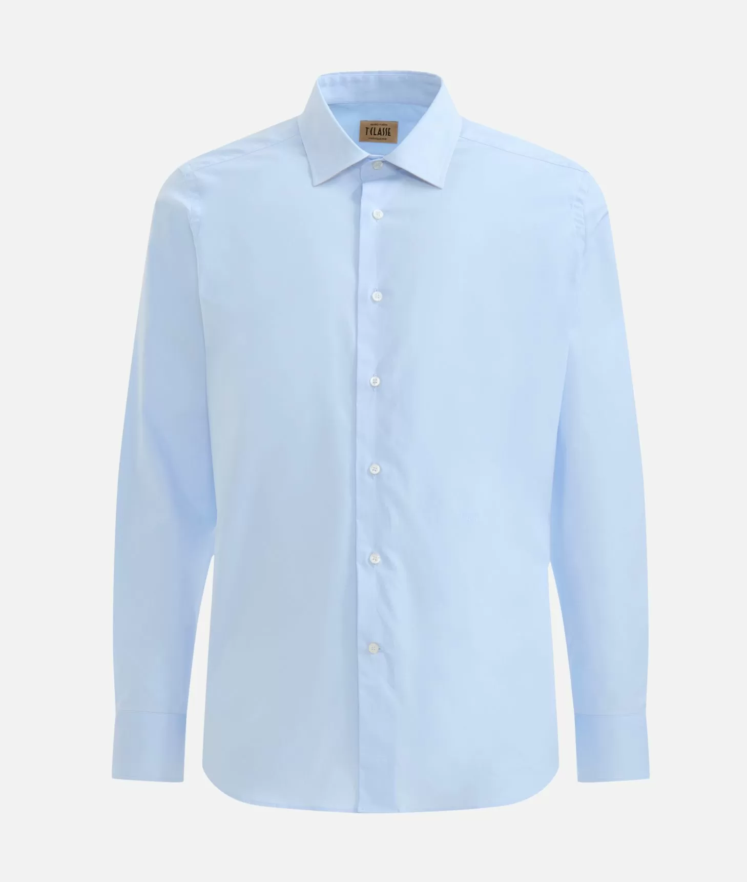 Alviero martini 1a classe Camicia slim in cotone stretch con toppe Geo Classic Azzurra Negozio