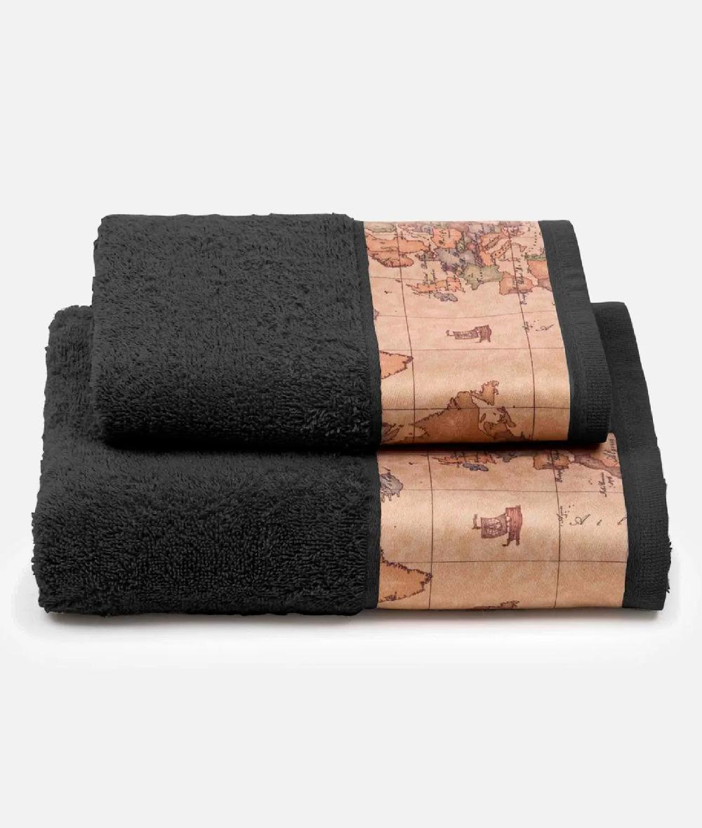 Alviero martini 1a classe Set con beauty e asciugamani in spugna di cotone Nero Shopping Online