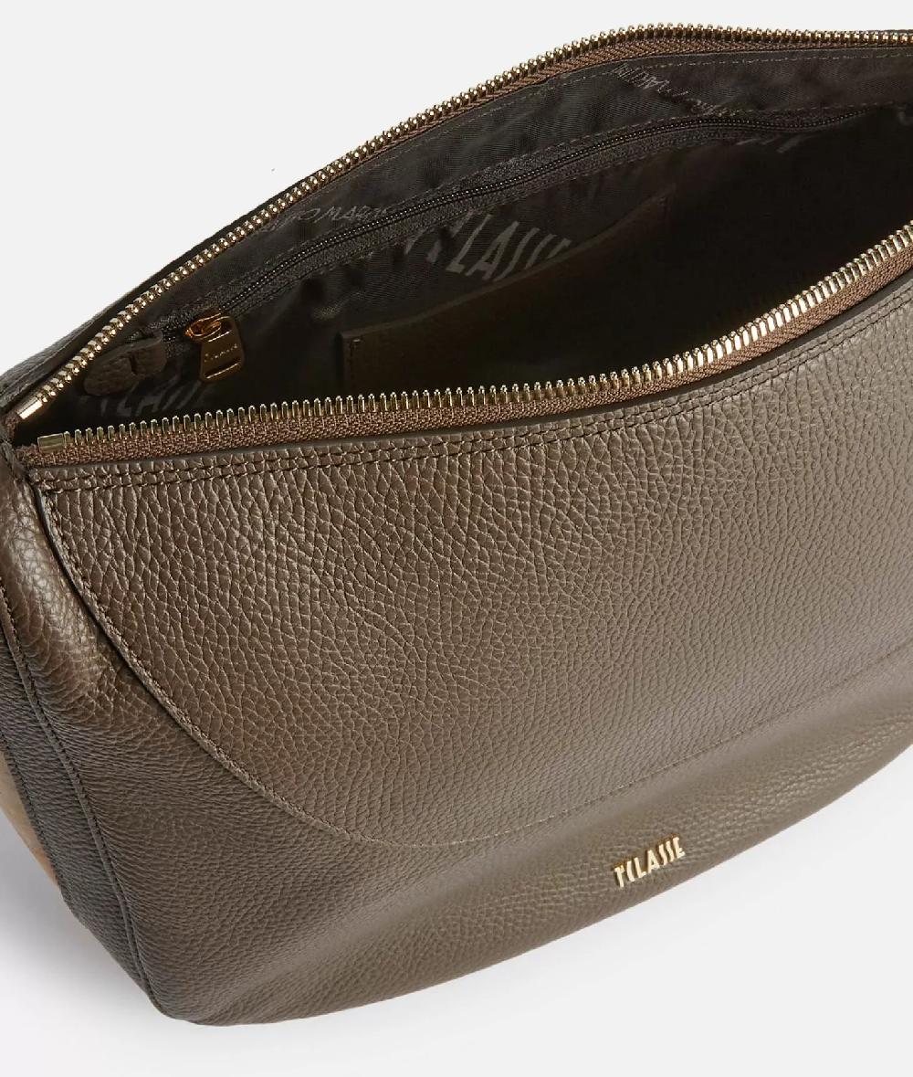 Alviero martini 1a classe Universe Leather tracolla a mezzaluna media Taupe Scuro Negozio